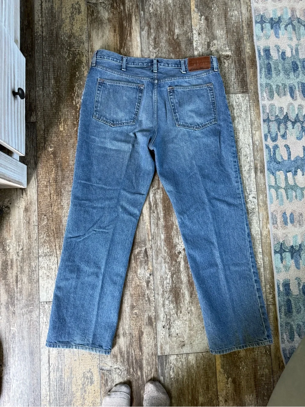 2 for $30 sale: Eddie Bauer relaxed fit medium wash jeans 38 x 32